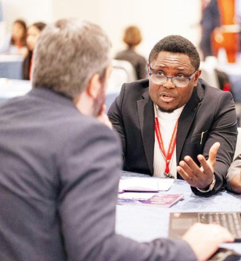 In discussion at an international conference