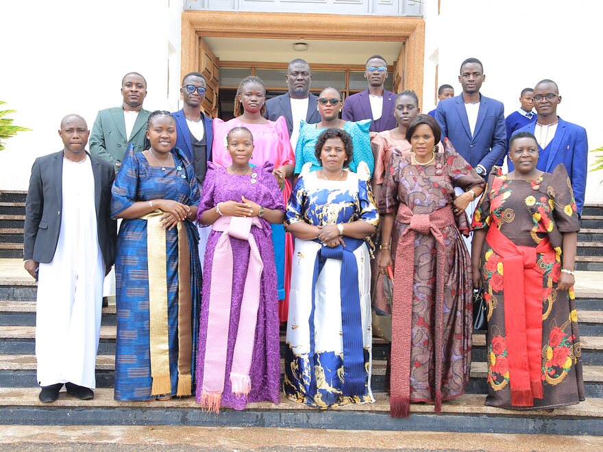 Members and guests of the University assembled for a group photograph