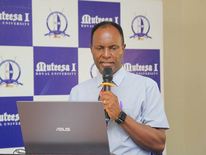 A member of staff presenting at a University session